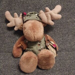Utimate Angler Moose Plush Fishing Pole Outdoors Man Novelty Stuffed Toy Goatee